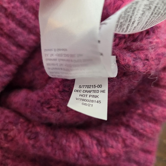 Old Navy Hot Pink Chunky Knit Turtleneck Sweater | Size Large - Picture 6 of 6